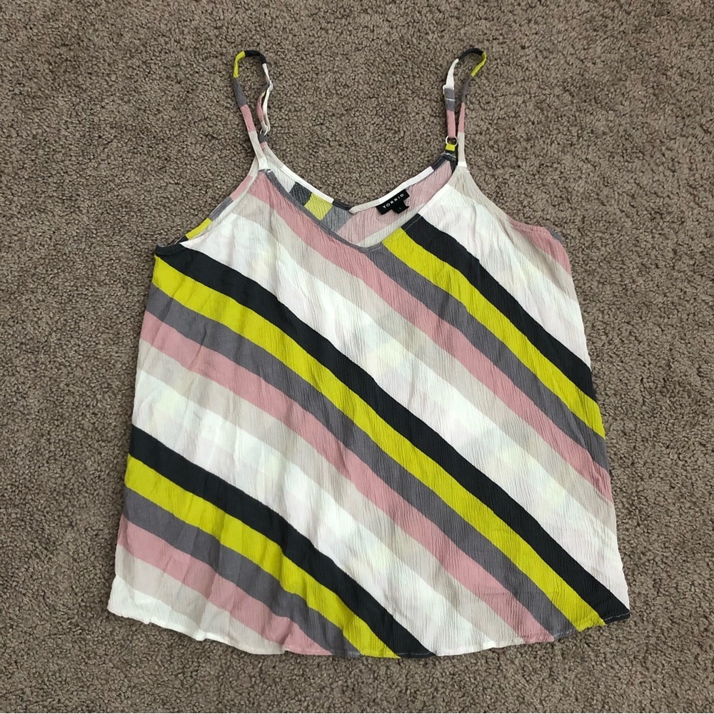 Torrid Crinkle Crepe Striped Tank Top Womens 1X
